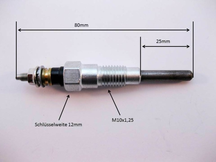 Glühkerze M10x1,25 | 12V | 25mm