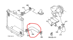 Wasserschlauch Kubota 17580-7285-0 für Z402 Z482 Z602 Wasserkühler unten