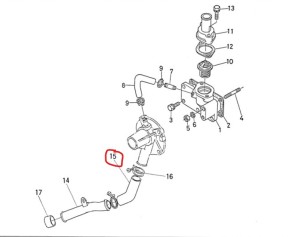 Wasserschlauch Kubota D850 D950 15531-72870