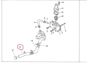 Wasserrohr Verbindungsrohr für Kubota zb. D950,D850 | 15531-72860