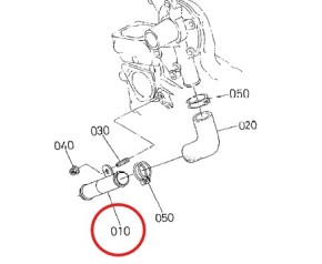 Wasserrohr Verbindungsrohr für Kubota zb. D722 | 16805-72860